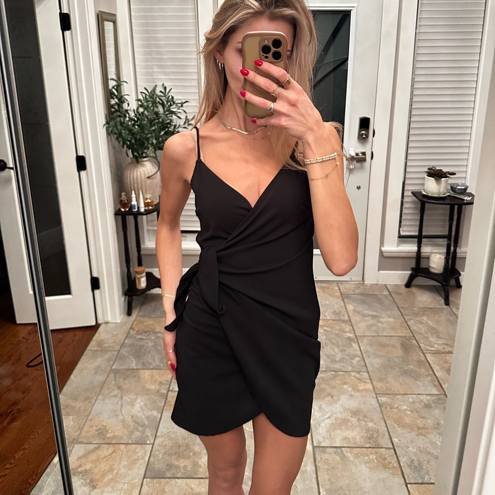Elegant Black Wrap Dress